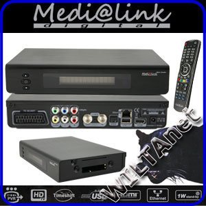 Medi@link BP Black Panther 2 Card Kartenleser HDTV SAT Receiver USB 2.0 Ethernet/LAN PVR NEU