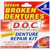THREE PACKS of Dentemp Denture Repair Kit