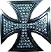 Mens RHINESTONE IRON CROSS Punk Rock Metal Belt Buckle