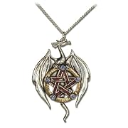 Pentagram Dragon Pendant with Swarovsky Crystals