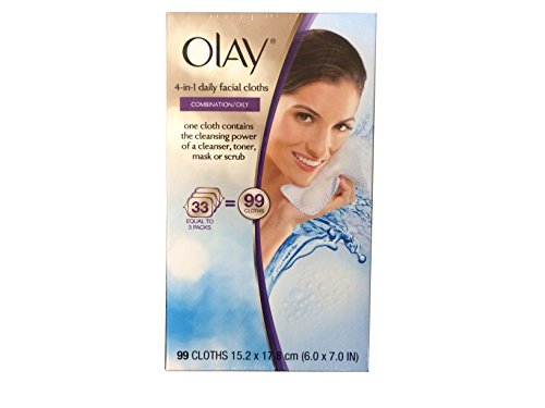 Olay 4-in-1 Daily Facial Cloths for Combination/Oily Skin - Box of 99 Cloths