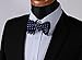 SetSense Men's Polka Dot Jacquard Wedding Party Self Bow Tie Pocket Square Set
