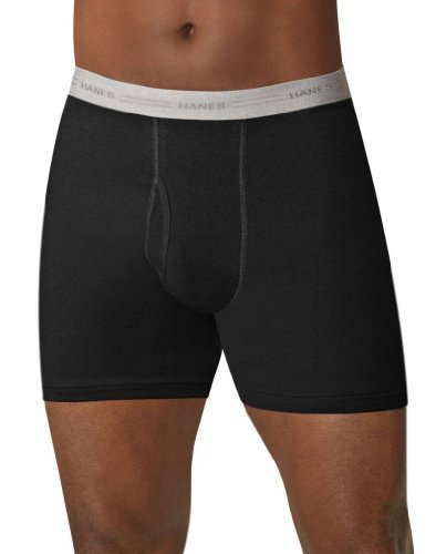Hanes Men's TAGLESS Boxer Briefs Assorted Colors 4-Pack, Assorted, Medium