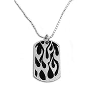 Flame Steel Dogtag Necklace