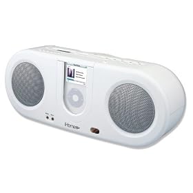 iHome iH30W Boom Box for iPods with FM Radio (White) by Soundesign