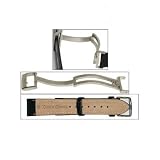 Black Leather Oilskin Watchband & Deployment Buckle