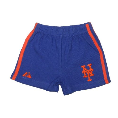 MLB New York Mets Baby / Infant Comfortable Fit Cotton Shorts with Embroidered Logo - Blue (Size: 6/9)