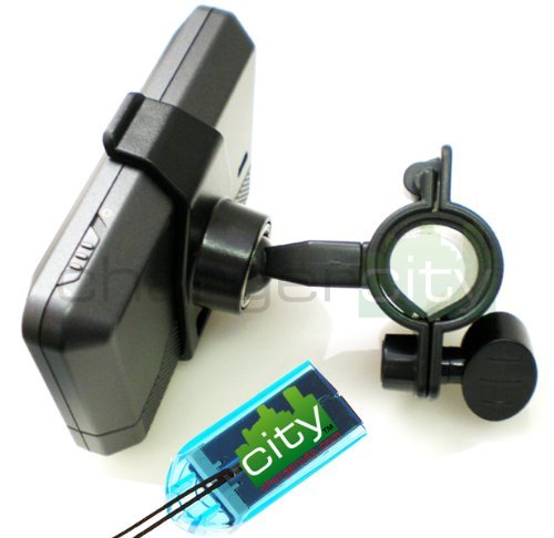 Garmin Nuvi 200 205 205w 250 250w 255 255w 255wt 255t 260 260w 260t 265 265w 265wt 270 270t 275 275w 285 285w 285wt GPS Bike Mount + Bracket Cradle + ChargerCity® OEM Micro SD USB Card Reader/Writer kit. (All Product includes ChargerCity Manufacture Direct Replacement Warranty)