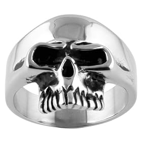 316L Stainless Steel Skull Ring - Size 9: Jewelry
