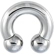0 Gauge STEEL HORSESHOE Circular Barbell - 5/8" -12mm Ball