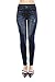 VIRGIN ONLY Women's Denim Jeans Printed Elastic Waist Band Seamless Leggings (62 Navy, One Size)