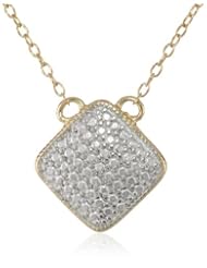 18k Yellow Gold Plated Sterling Silver Two Tone Necklace, 18"