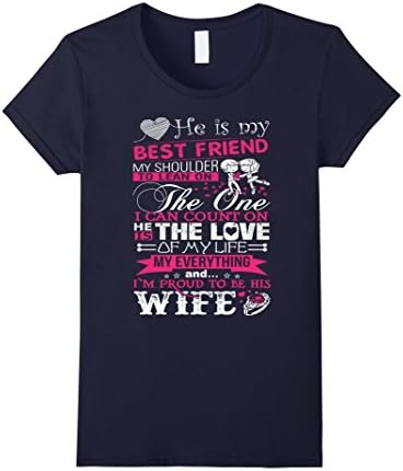 I'm Proud To Be His I Love My Awesome Husband Women's T-Shirt - Female Large - Navy