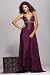 Deep Purple Gown with Beaded Plunging Neckline