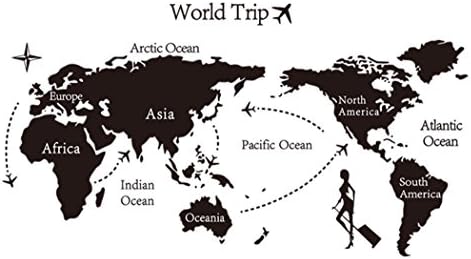 DIY Large Wall Cute Decor Art Decal Sticker Removable - World Trip (Model:105,55*31 Inches)
