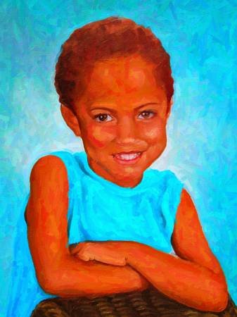 Custom Order #KW-IJX, Oil on Canvas, Custom Painting of The Person You Love, For 1 Person of Customer's Choice, Style: Expressionism, with Signature Text 