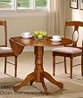 Double Drop Dining Table - Medium Brown Finish