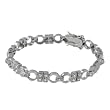 Sterling Silver Chunky Links CZ Bracelet with Secure Clasp
