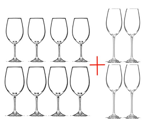 Riedel Ouverture Set of 12 Red and White Wine Glass, Buy 8 Get 4 Bonus Glasses Free