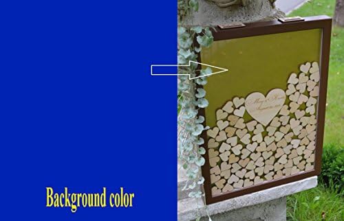 Alternative Guest Book Wedding Guest Book Personalized Drop Top box Heart Guestbook Custom wedding guestbook Memory Box Brown Guestbook (125 hearts, Royal blue)