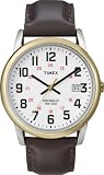 Timex Men`s T2N5239J EZ Reader Round Bi Metal Brown Leather Strap Watch