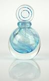 Glass Clear Ocean Blue Perfume Bottle Elegant 100% Handblown Art X45 (MK22)