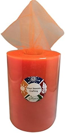 Four Seasons Crafting Polyester Tulle Spool Roll 6" X 100 Yards (Orange)