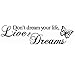Fanku Live Your Dreams English Motto Butterfly Wall Stickers Living Room Sofa Backdrop Wall Stickers