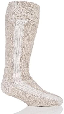 Ladies 1 Pair Urban Knit Monster Boot Lined Slipper Socks Cream 4-8 Ladies