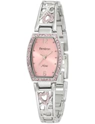 Armitron Womens 753874PKSV Swarovski Crystal NOW Silver-Tone Pink Dial Dress Bangle Bracelet Watch