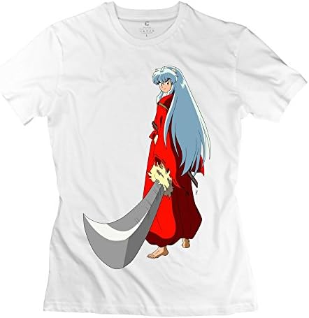 Women's O-Neck T-shirt Inuyasha With His Big Sword Size S White