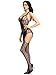 Amoretu Womens Striped Lingerie Halter Bodysuits Suspender Bodystocking, Black1, One Size