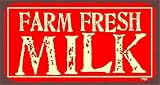Fresh Milk Red Vintage Metal Art Country Farm Retro Dairy Tin Sign