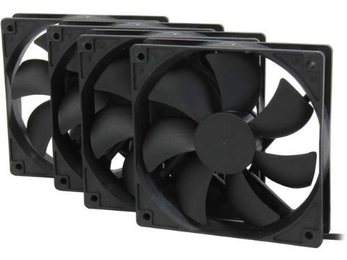 Rosewill 120mm Long Life Sleeve Case Black Case Fan For Computer Cases, 4-Pack Cooling ROCF-13001