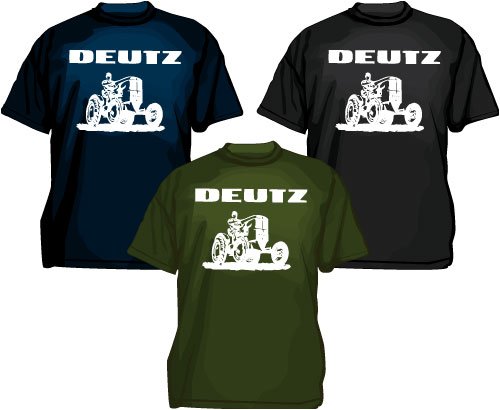 Deutz T-Shirt mit Traktor / Schlepper Motiv, oliv, XL