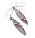 Pink Shell Mother of Pearl MOP Inlay Lotus Sterling Silver Hook Earrings