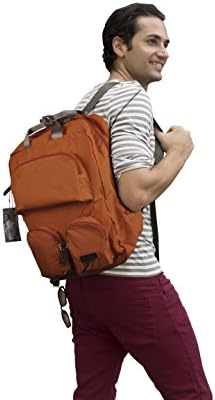 Bebamour Unisex Large Capacity Baby Diaper Bag Backpack for Both Mom &amp; Dad (Orange)