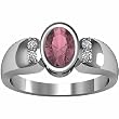 14K White Gold Pink Tourmaline and Diamond Ring