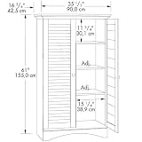 Antique White Bathroom / Laundry Room / Bedroom Linen Storage Organizer Cabinet / Armoire
