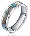 Fast Shipment! 6MM Titanium Abalone Shell Inlay Engagement Wedding Band Rings Size 4-12