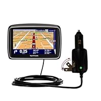 Advanced Gomadic Brand TomTom 740 2 in 1 Auto / Car DC Charger with Foldable Wall AC Charging plug - Amazing design built with TipExchange Technology