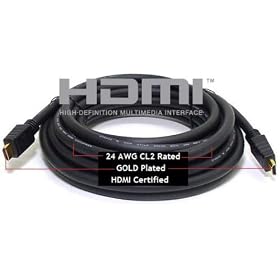 PTC 20ft PREMIUM GOLD Series HDMI CERTIFIED 24AWG CL2 rated cable