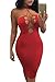 Merry21 Womens Sleeveless Low Cut Lace Up Bodycon Party Bandage Midi Dress