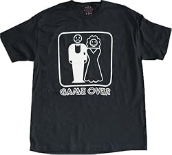 Game Over Marriage Funny Bride Groom t-shirt Navy