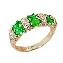 Natalie's Emerald CZ Diamond Gold Ring