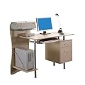 SixBros. Computerschreibtisch Ahorn - S-325/102 - MDF Ahornfarben - Gestell Metall Silbergrau