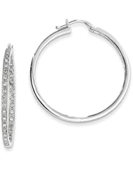 14k White Gold G-H SI2 Diamond Diamond In/Out Hoop Earrings. Carat Wt- 0.64ct