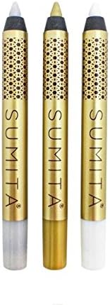 SUMITA BROWS & EYES - Mini Eyeliner Pencils (3PACK) - Lights (Matte White, Gold, Silver)