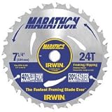 Buy (100 Pack) Irwin 24030 Marathon 7-1 4-Inch 24 Tooth ATB Framing and Ripping Saw... by Irwin
