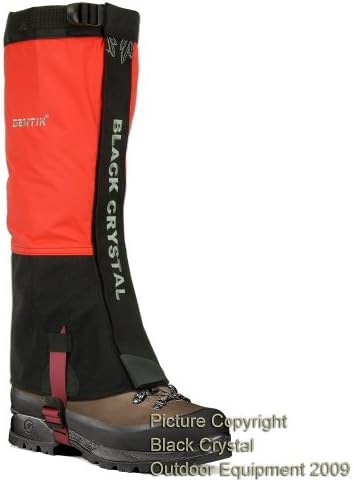Black Crystal Hiking Trekking Gaiters Waterproof Nylon Brand New Men's Red Size Small
